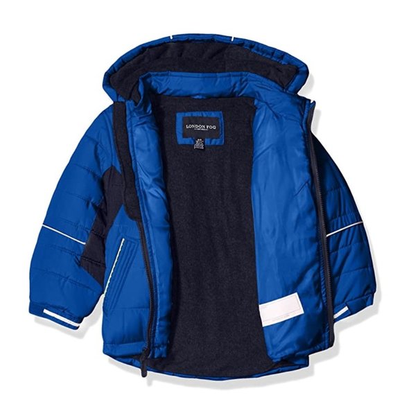 NWD London Fog Boy s 2 Piece Hooded Winter Snowsuit Blue Size S/4 $125 3D93 - Picture 3 of 4